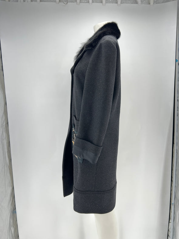 Manteau gris en laine et cachemire