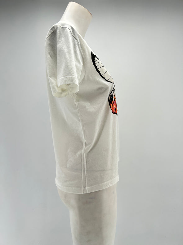 T-shirt blanc papillon