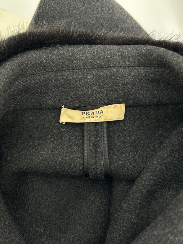Manteau gris en laine et cachemire