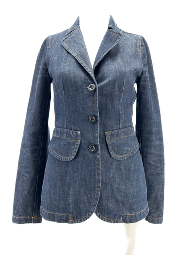 Veste en jean bleu foncé