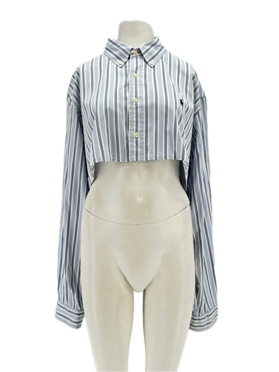 Chemise crop rayée