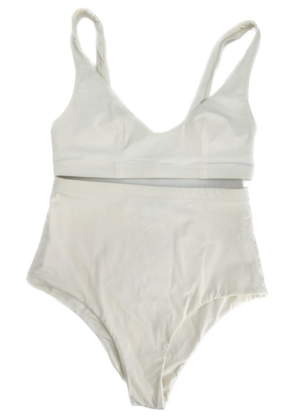 Maillot blanc écru deux pièces