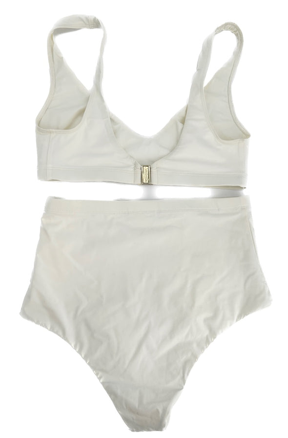 Maillot blanc écru deux pièces