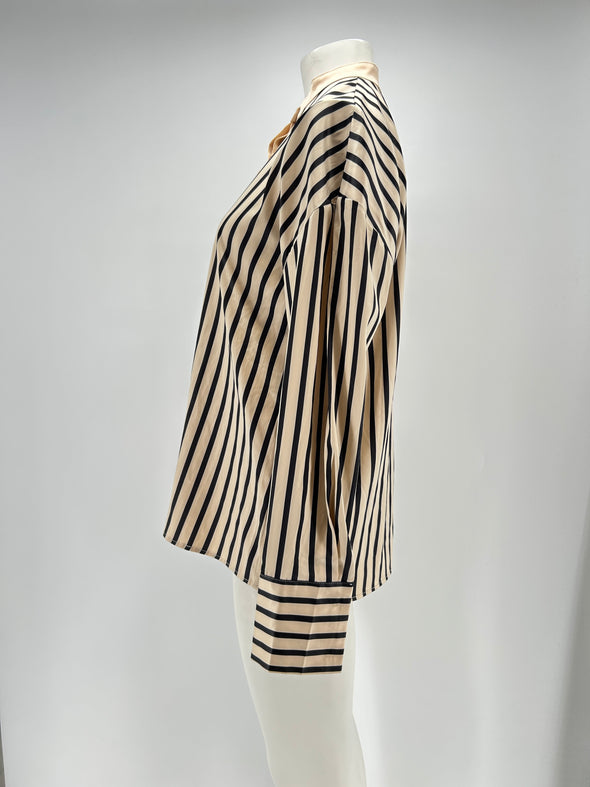 Chemise en soie rayée