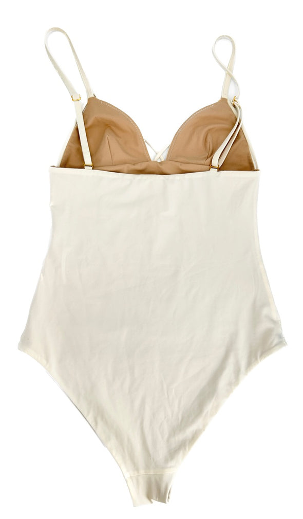 Maillot de bain blanc à dos nu