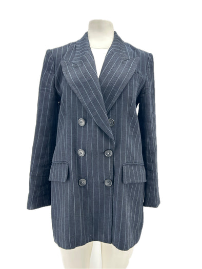 Blazer à rayures en lin