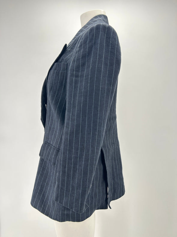 Blazer à rayures en lin