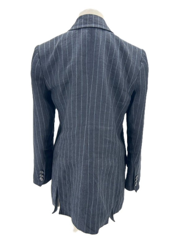 Blazer à rayures en lin