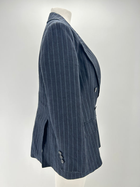 Blazer à rayures en lin