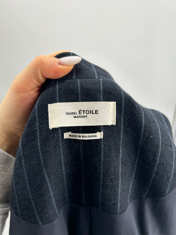 Blazer à rayures en lin