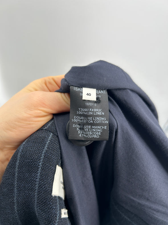 Blazer à rayures en lin