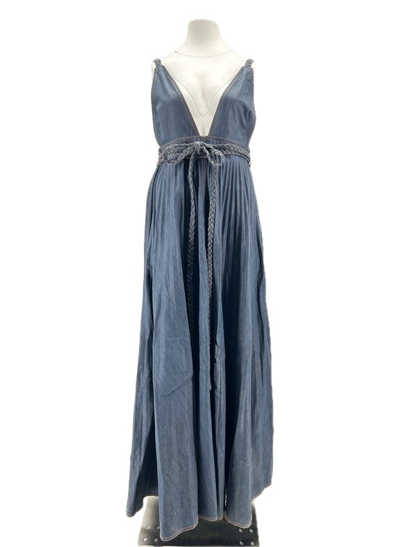 Robe longue en denim