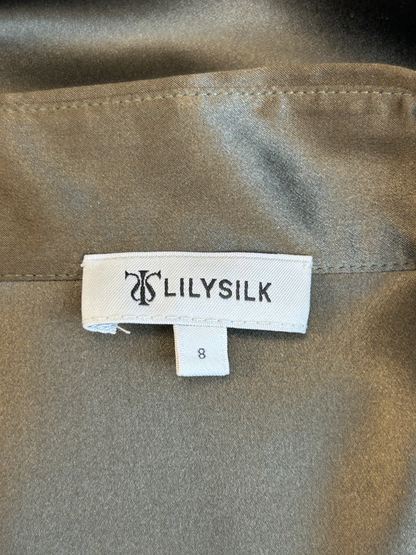Chemise en soie kaki