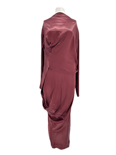 Robe satinée bordeaux