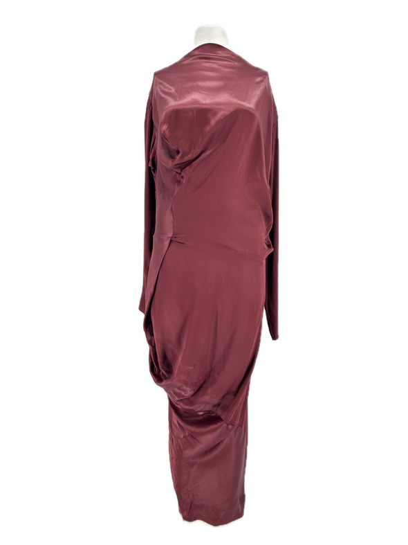 Robe satinée bordeaux