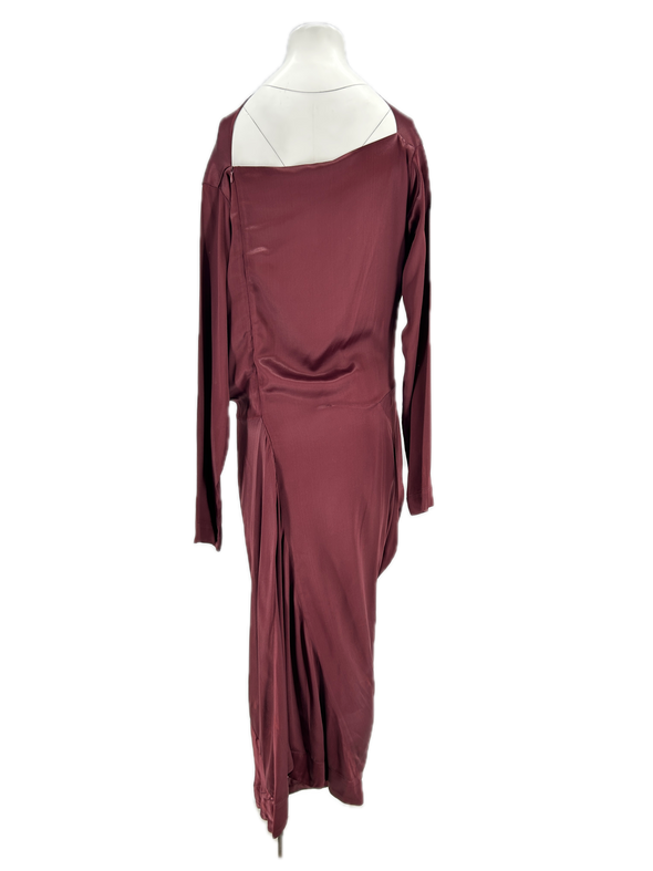 Robe satinée bordeaux