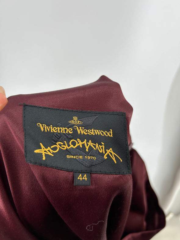 Robe satinée bordeaux