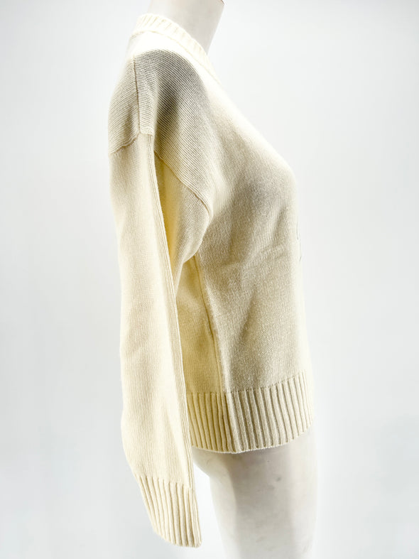 Pull blanc en laine