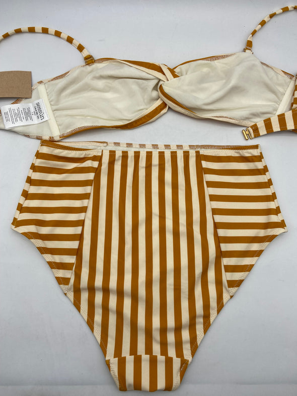 Maillot de bain deux pièces jaune et blanc "Cala del sol"