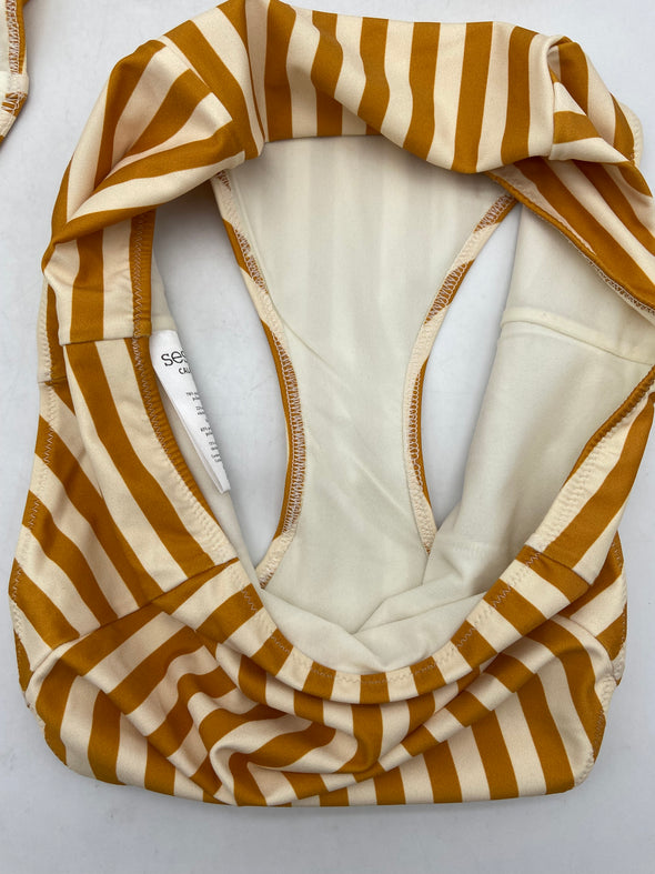 Maillot de bain deux pièces jaune et blanc "Cala del sol"