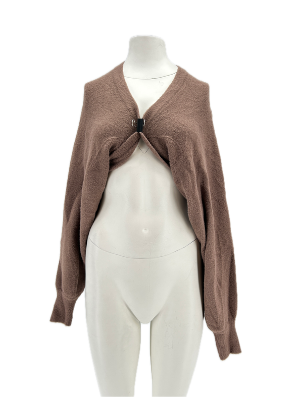 Cardigan crop marron