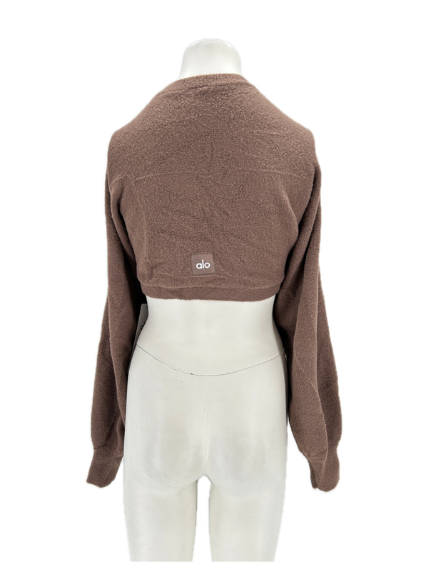 Cardigan crop marron