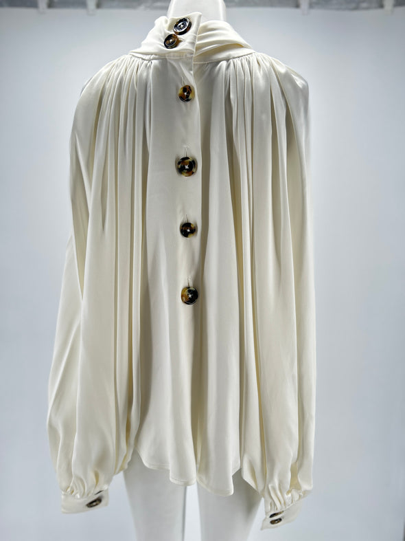 Blouse blanche satinée