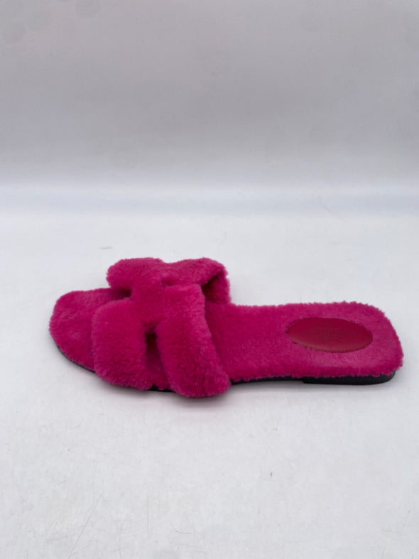 Mules "Oran" en shearling rose