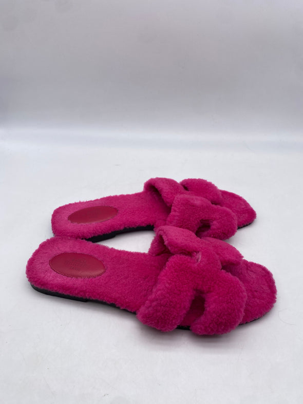 Mules "Oran" en shearling rose