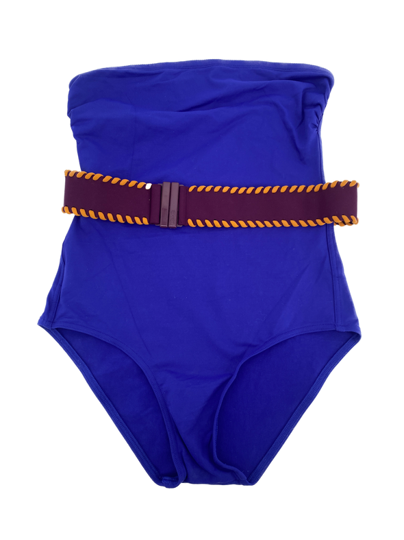 Maillot une pièce violet avec ceinture