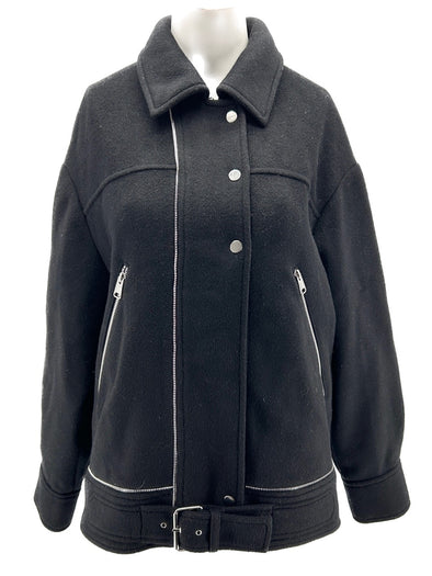 Manteau noir en laine