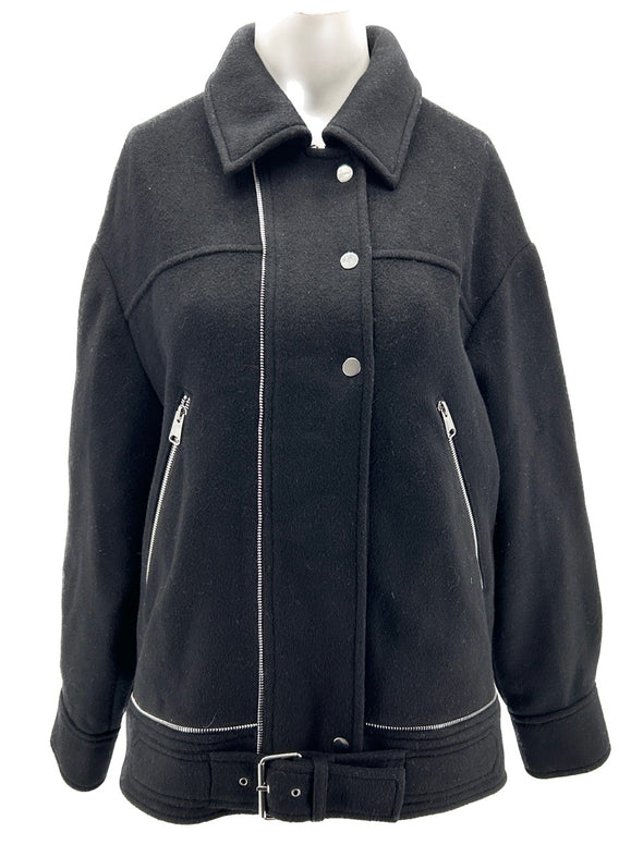 Manteau noir en laine