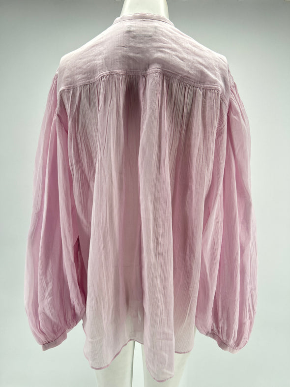 Blouse rose pale à boutons