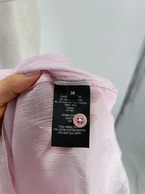 Blouse rose pale à boutons