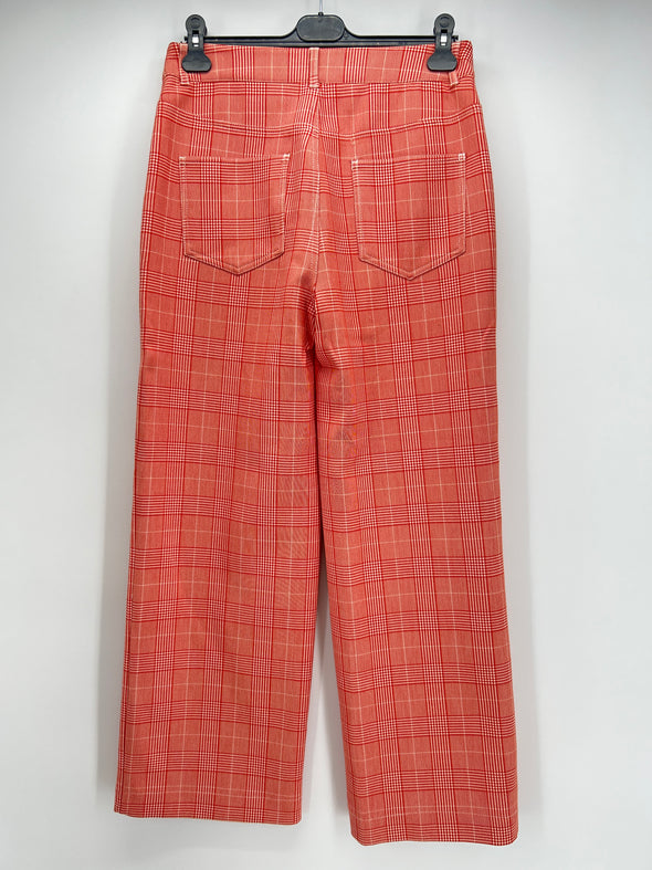 Pantalon de tailleur rouge à carreaux