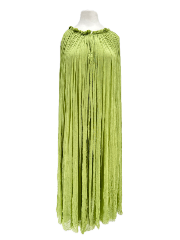 Robe en soie verte