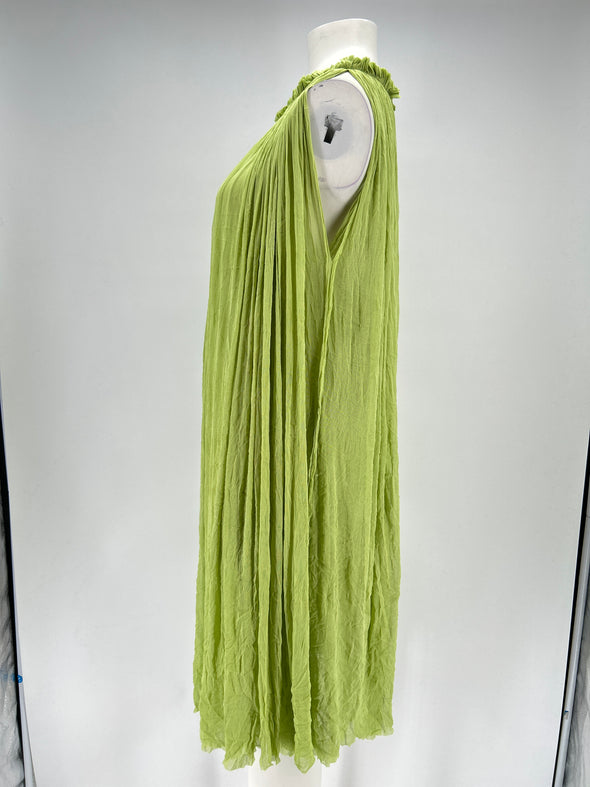 Robe en soie verte
