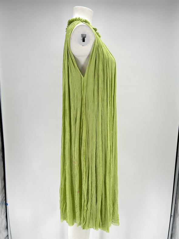 Robe en soie verte