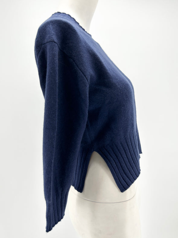 Pull bleu à manches 3/4 "Mora"