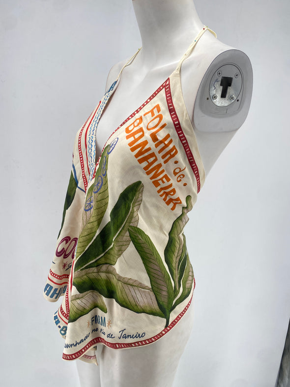 Top imprimé à nouer