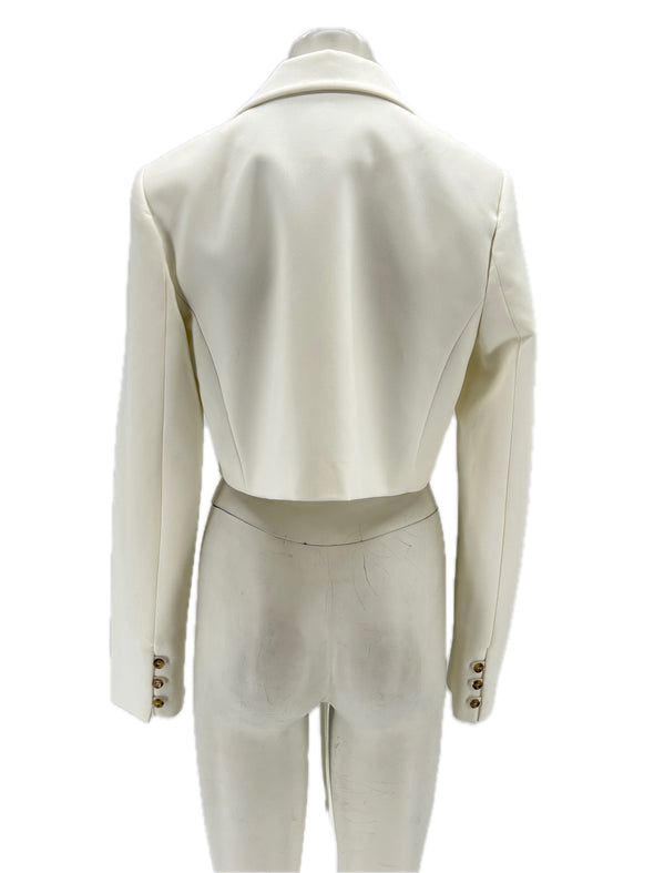 Blazer court blanc