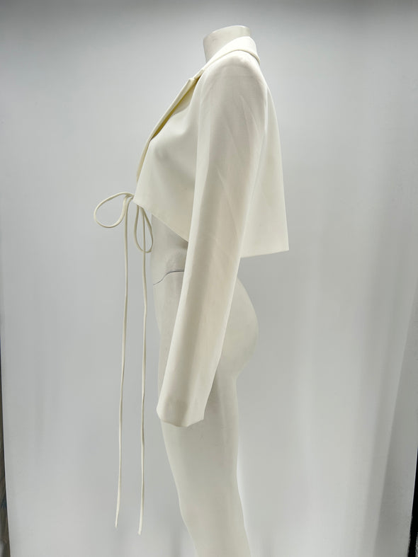 Blazer court blanc