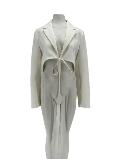 Blazer court blanc