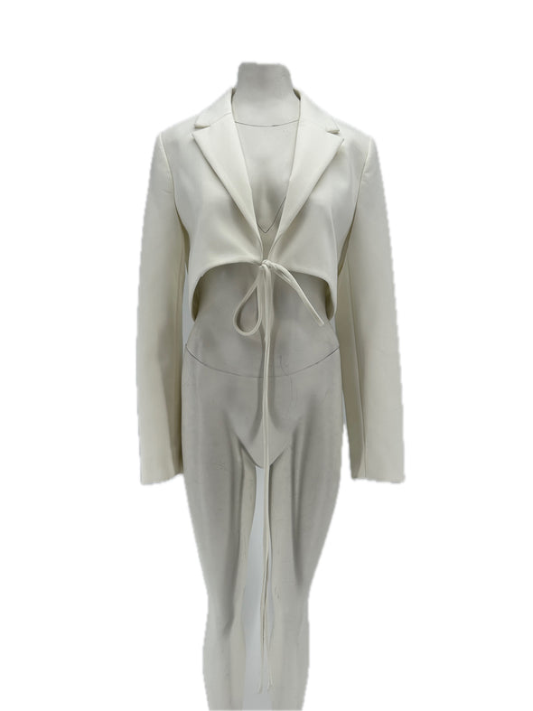 Blazer court blanc