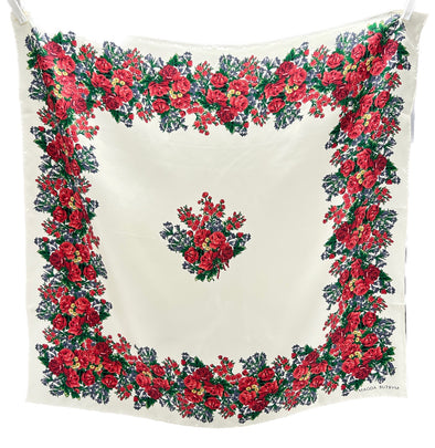 Foulard en soie à motifs fleurs
