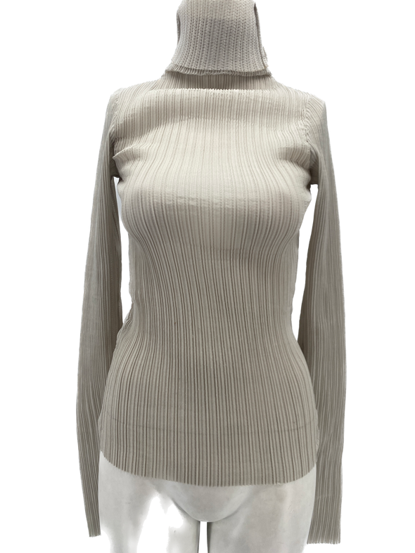 Top plissé beige