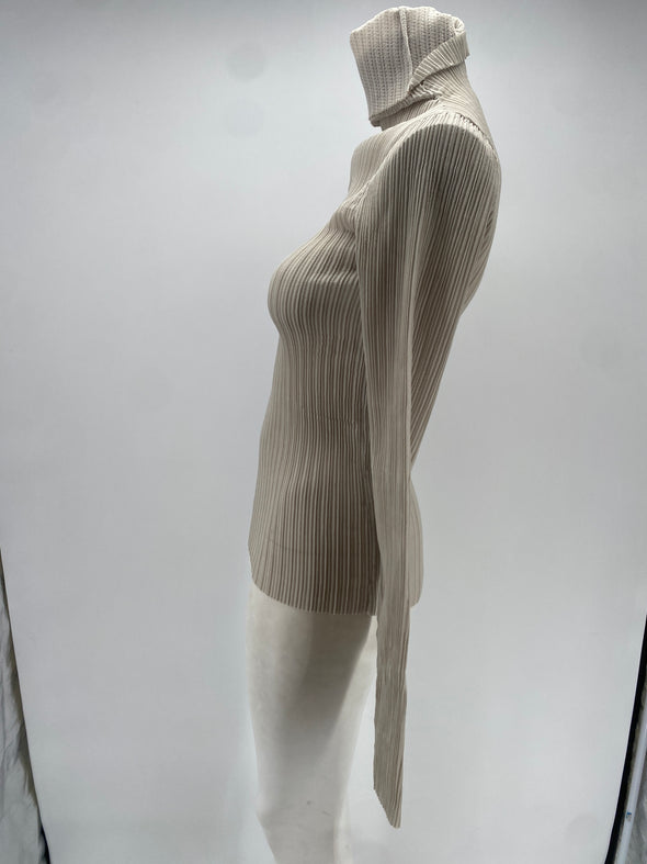 Top plissé beige