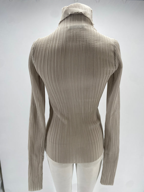 Top plissé beige