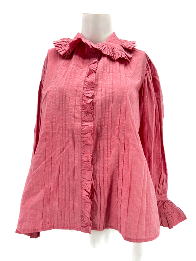 Chemise rose avec col claudine