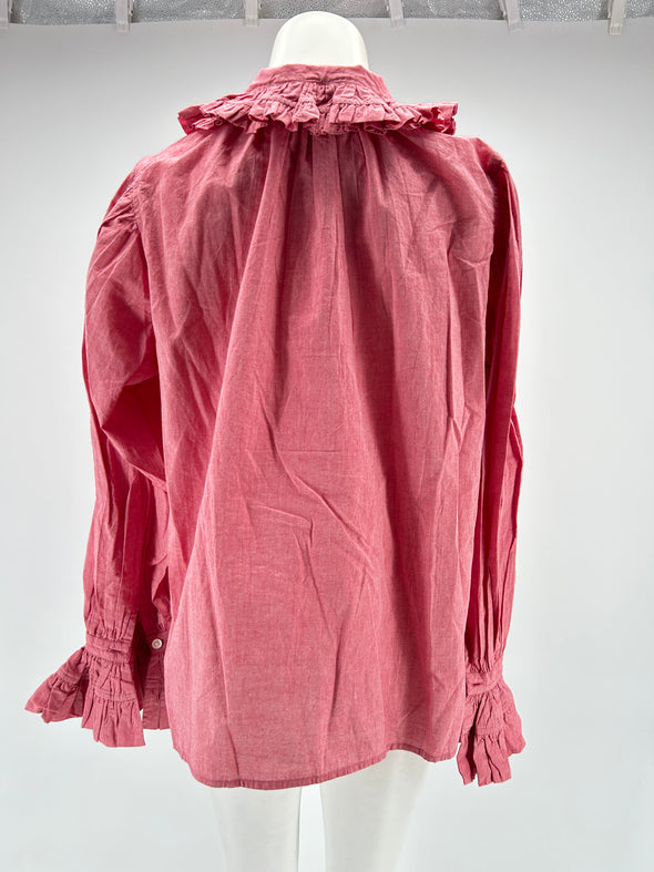 Chemise rose avec col claudine